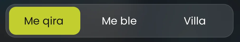 Zgjedhja Me qira / Me ble / Villa në aplikacion